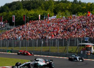 Lewis Hamilton leads