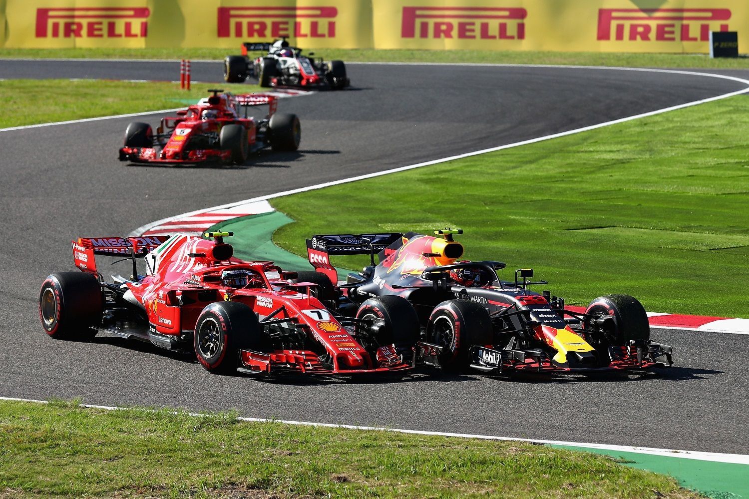Kimi Raikkonen, Max Verstappen, Sebastian Vettel