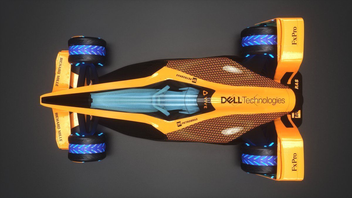 Top view of 2050 F1 race car
