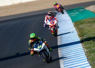 MotoE riders during test