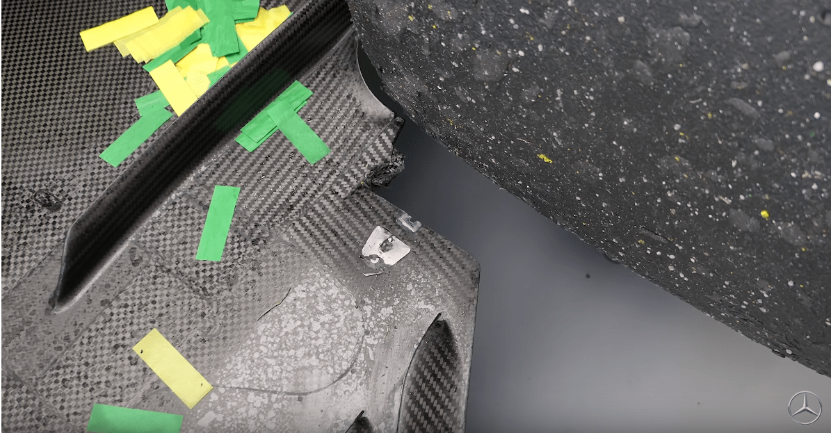 Mercedes, Lewis Hamilton's floor damage