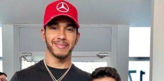 Lewis Hamilton with Rashid Al Dhaheri