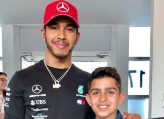 Lewis Hamilton with Rashid Al Dhaheri