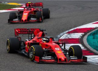 Sebastian Vettel ahead of Charles Leclerc, Ferrari, F1 Chinese GP