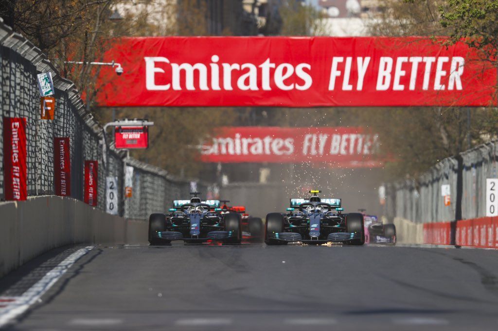 Lewis Hamilton and Valtteri Bottas, Azerbaijan GP, Mercedes