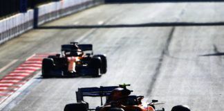 Lando Norris leads Carlos Sainz, McLaren