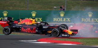 Max Verstappen being spun by Sebastian Vettel, British GP, F1