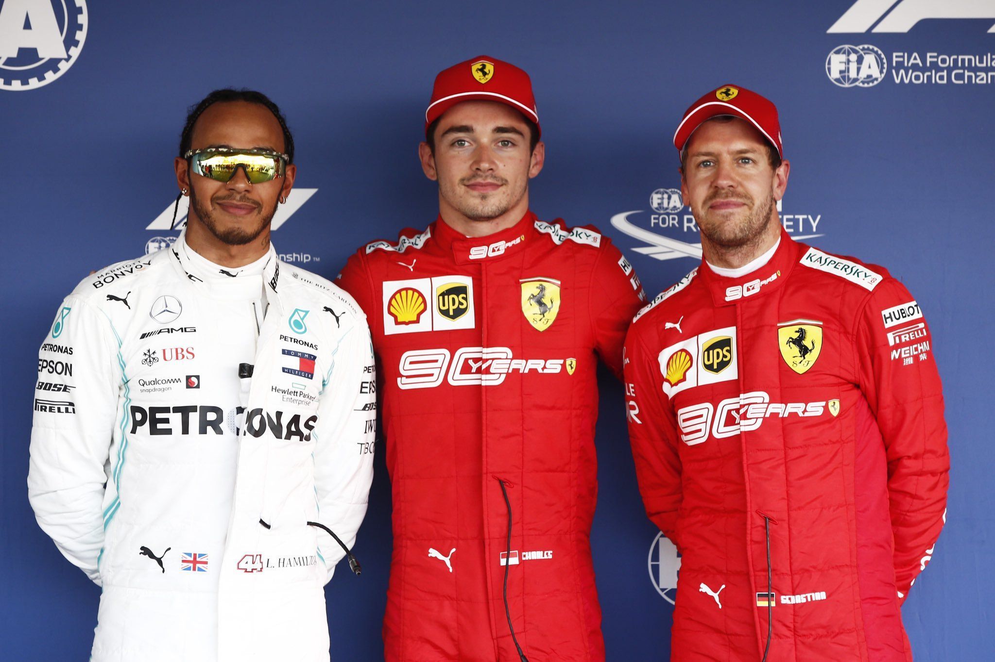 Lewis Hamilton, Sebastian Vettel, Charles Leclerc