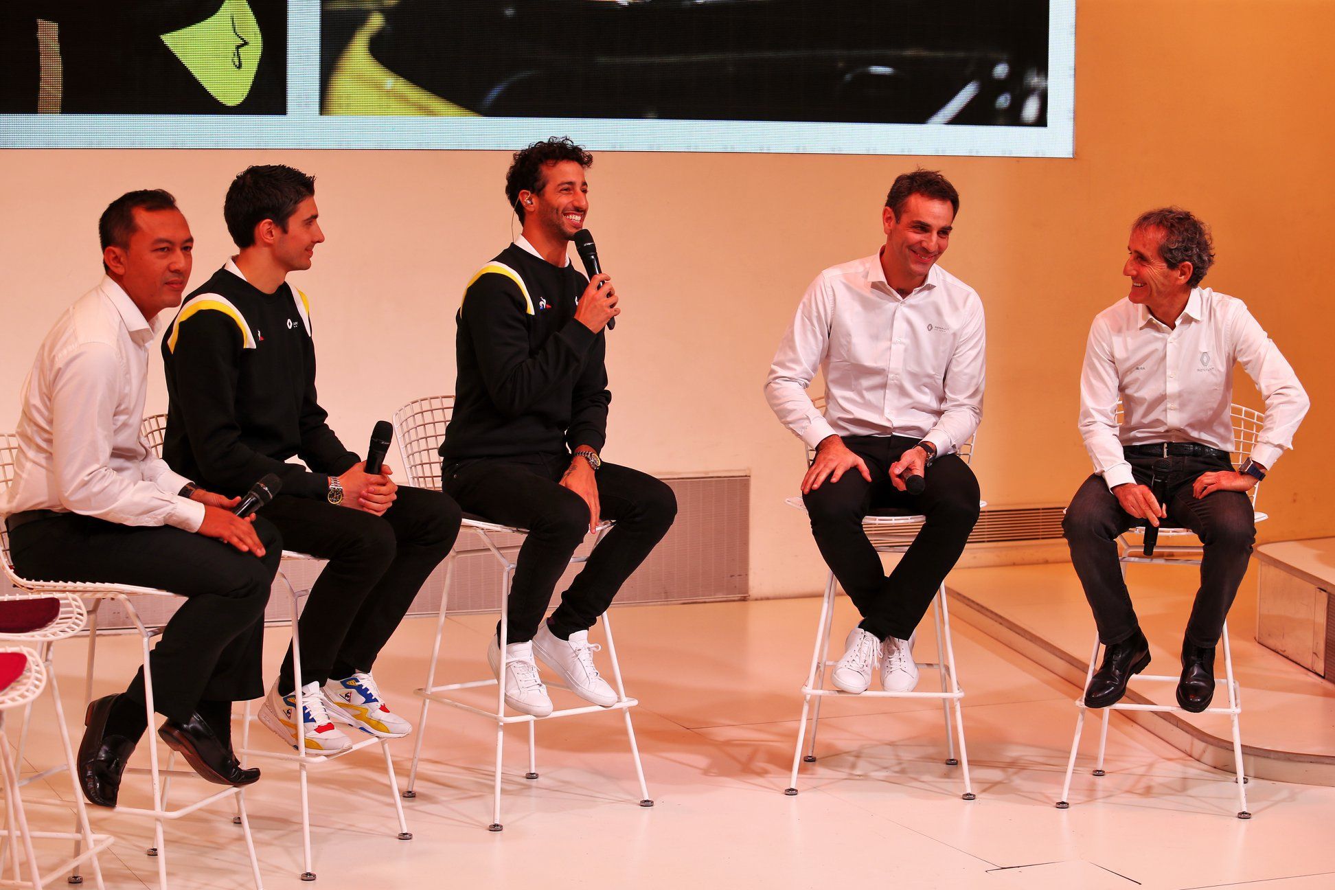Cyril Abiteboul, Daniel Ricciardo, Esteban Ocon