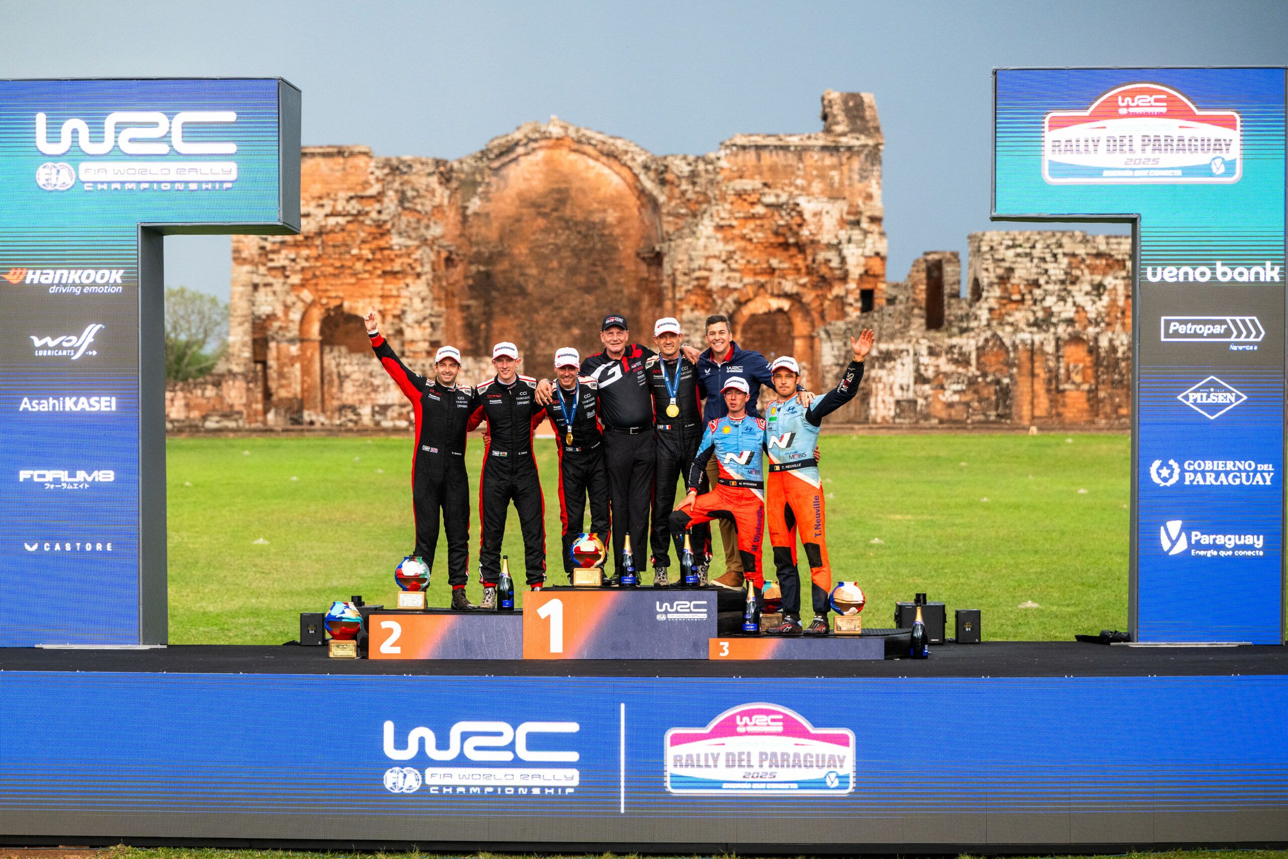 Sébastien Ogier, Elfyn Evans, Thierry Neuville WRC, Sebastien Ogier, Rally del Paraguay