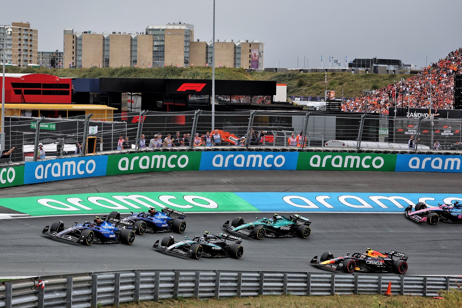 Motor Racing - Formula One World Championship - Dutch Grand Prix - Race Day - Zandvoort, Netherlands Carlos Sainz, Liam Lawson, F1, George Russell, Charles Leclerc