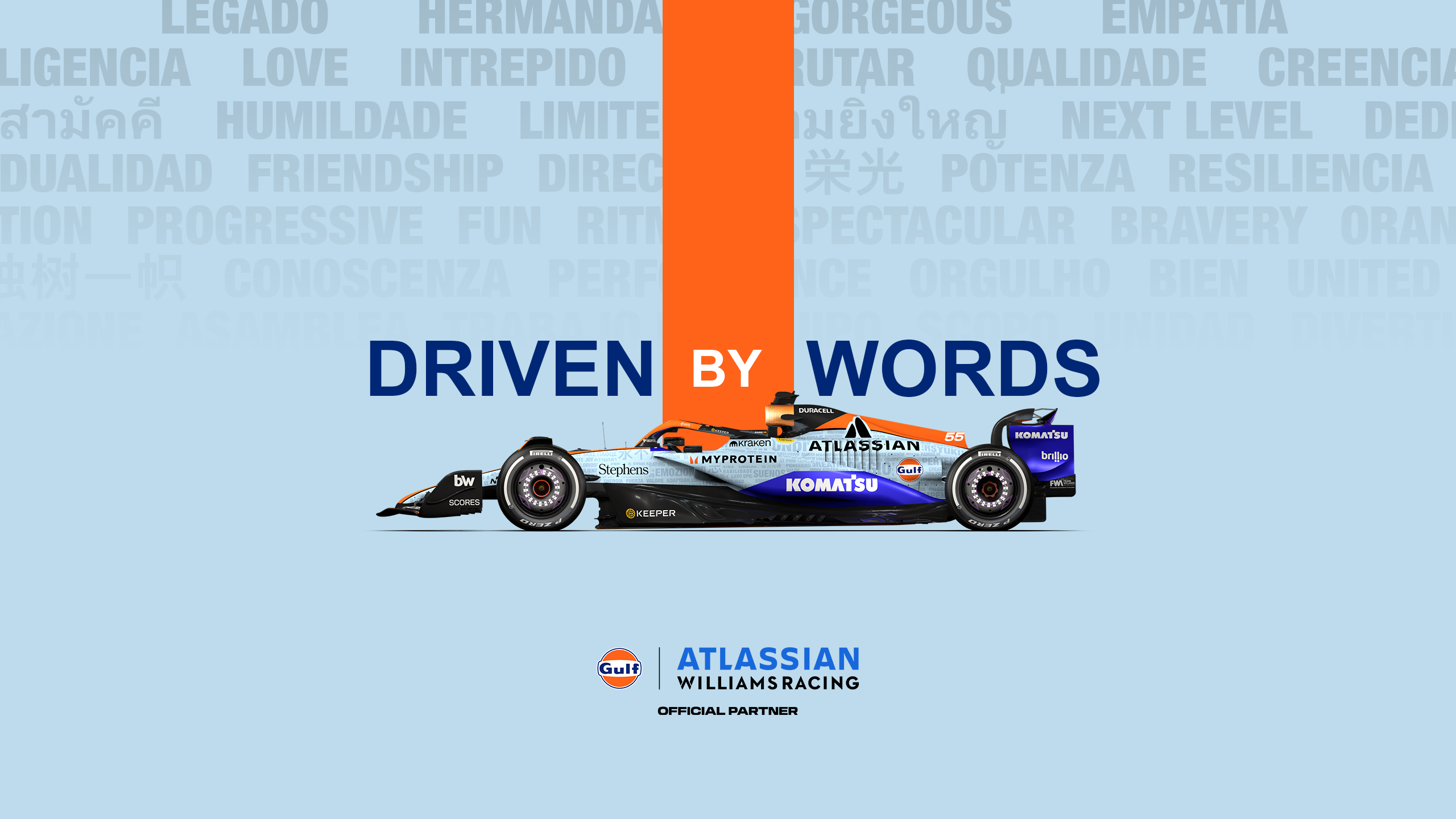 Atlassian Williams Racing Gulf Driven by Words Livery Williams, F1, Gulf