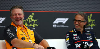 Zak Brown, McLaren, Laurent Mekies, Red Bull, F1