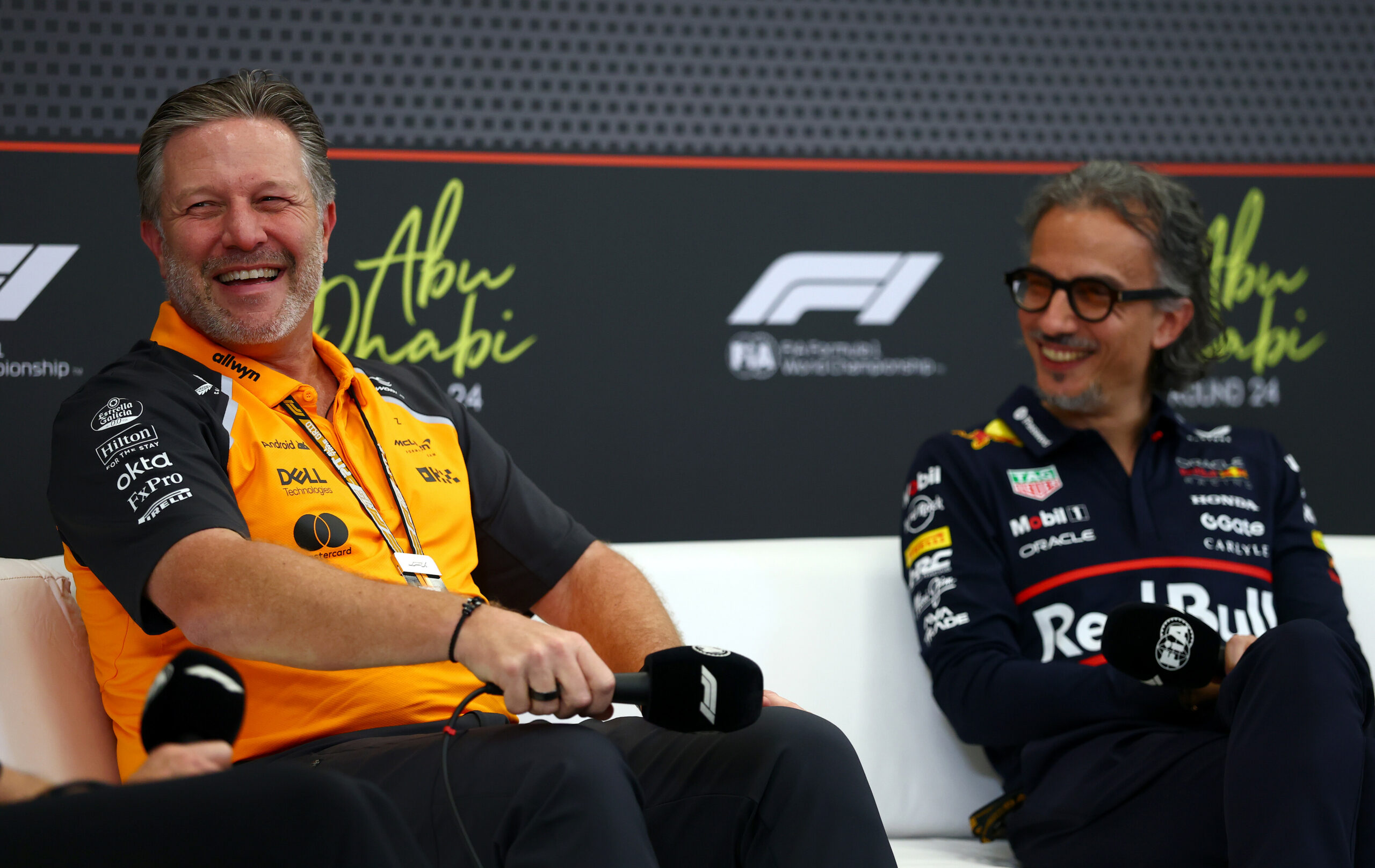 F1 Grand Prix of Abu Dhabi - Practice Zak Brown, McLaren, Laurent Mekies, Red Bull, F1