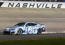 Denny Hamlin takes victory in Nashville in chaotic race