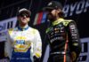 Momento divertido entre Chase Elliott y Ryan Blaney en San Diego