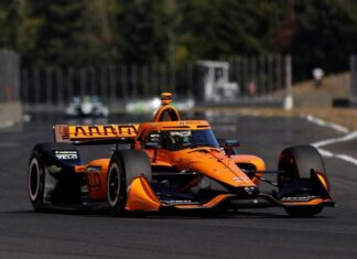 Christian Lundgaard faces a challenge from the back of the grid in Portland